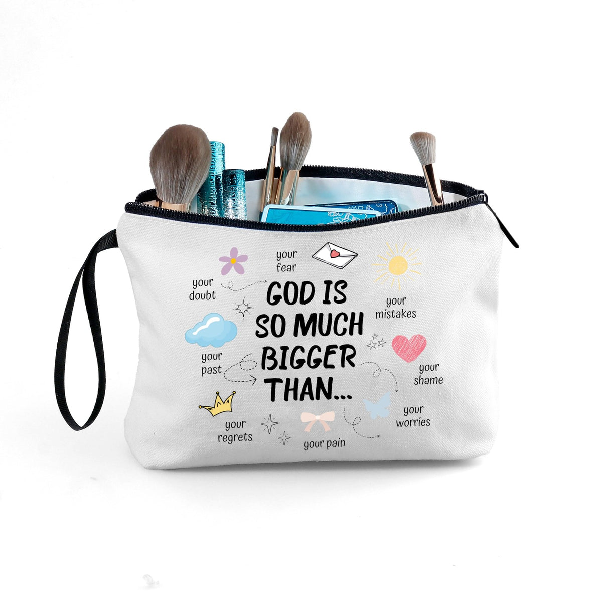 Religious Women’s Travel Makeup Bag - Inspirational Christian Gift for Ladies