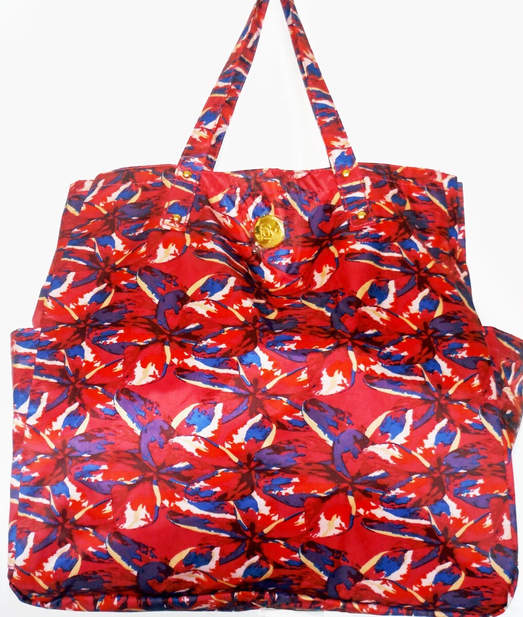 Oversized XL Shopper Tote with RFID Protection - Fuchsia Floral