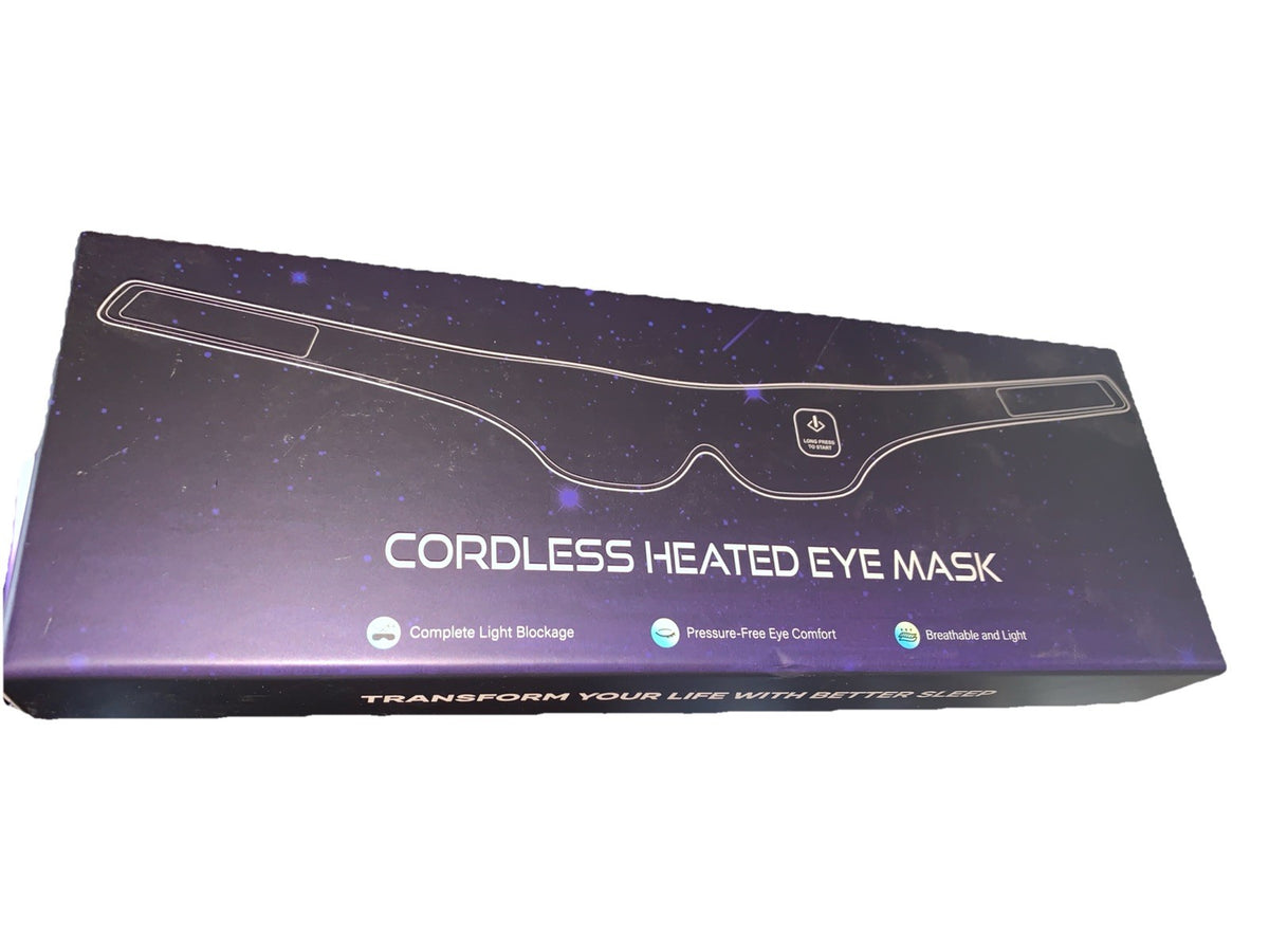 Cordless Heated Silk Eye Mask for Sleep & Relaxation - Washable Warm Compress