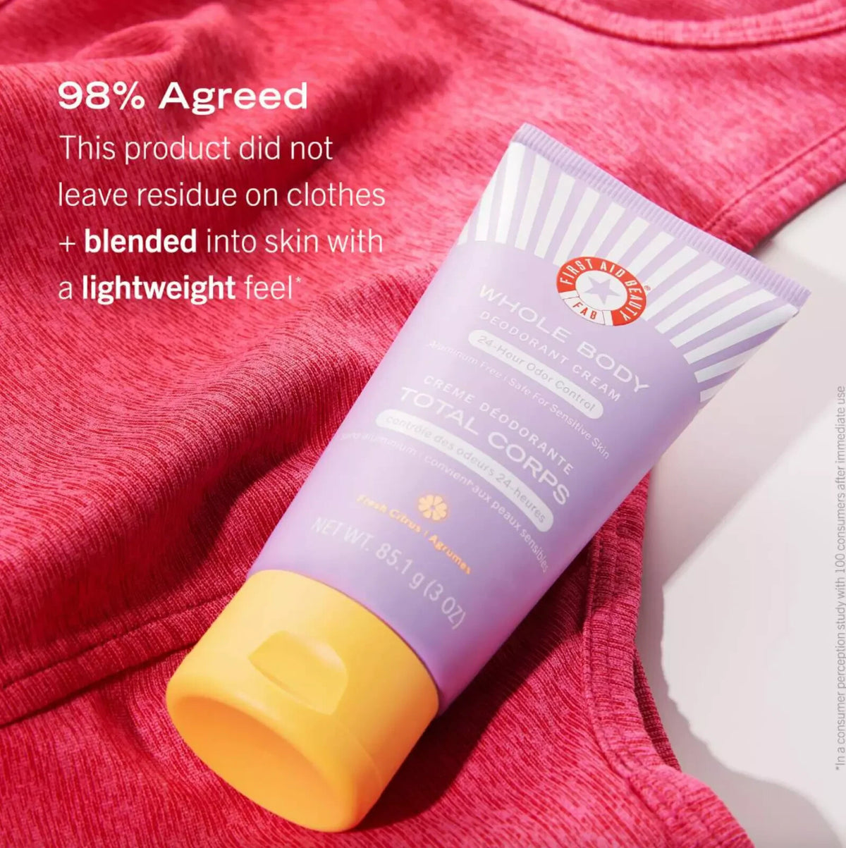 First Aid Beauty Whole Body Deodorant Cream 24HR Full Size 3oz