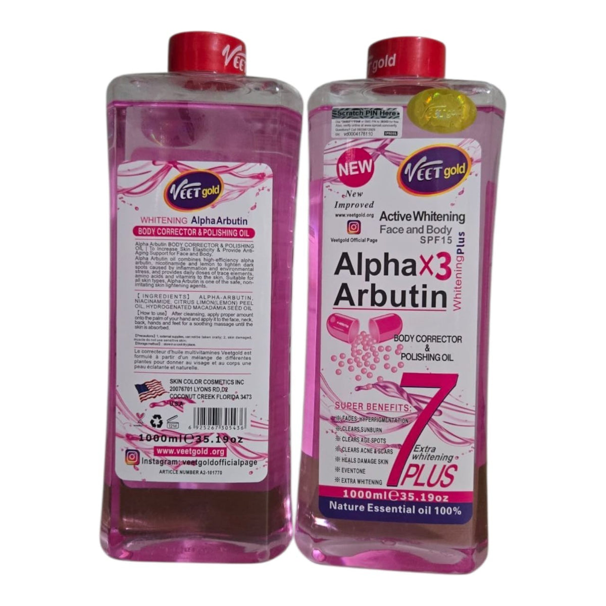 Veet Gold Alpha Arbutin Oil 1000ml 1piece Only
