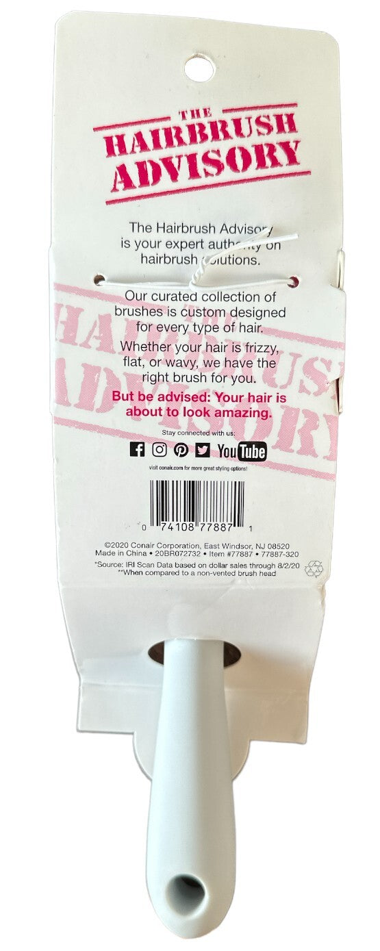 Conair 2-Pack Flat Hair Root Boosting Round Hairbrush for Volume & Styling