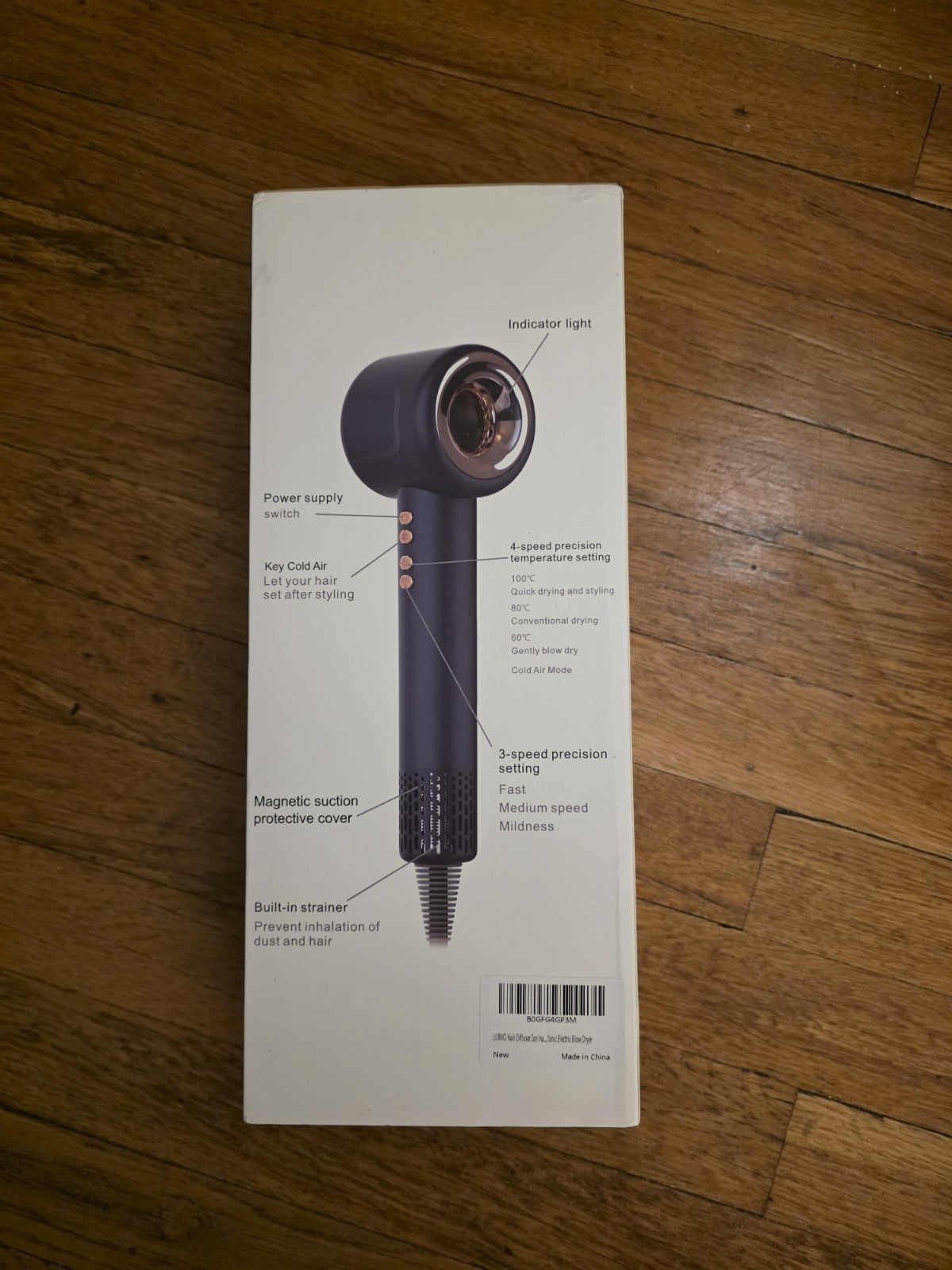 Ionic Hair Dryer 110000RPM High Speed Blow Dryer Lightweight Fast Drying - Gray