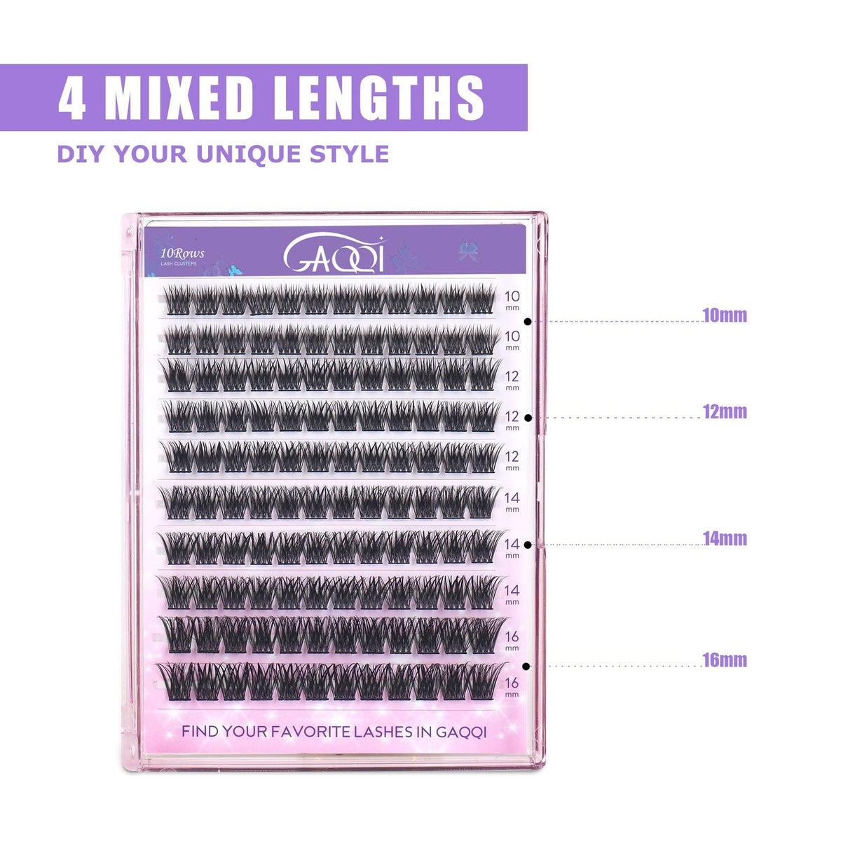 GAQQI Lash Clusters Wispy Lash Extensions 1 Count Black