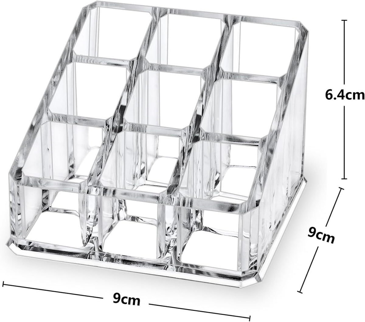 9-Slot Lipstick and Lip Gloss Organizer, Clear Acrylic Makeup Storage