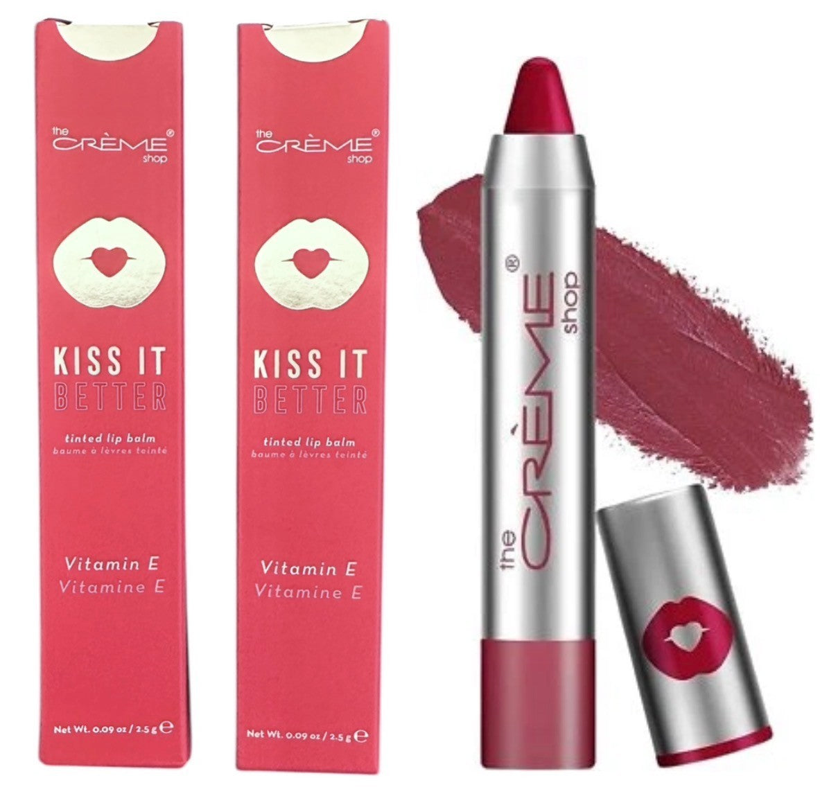 Kiss It Better Vitamin E Lip Balm & Lipstick Set - 2 Pack, Nourishing & Hydrating