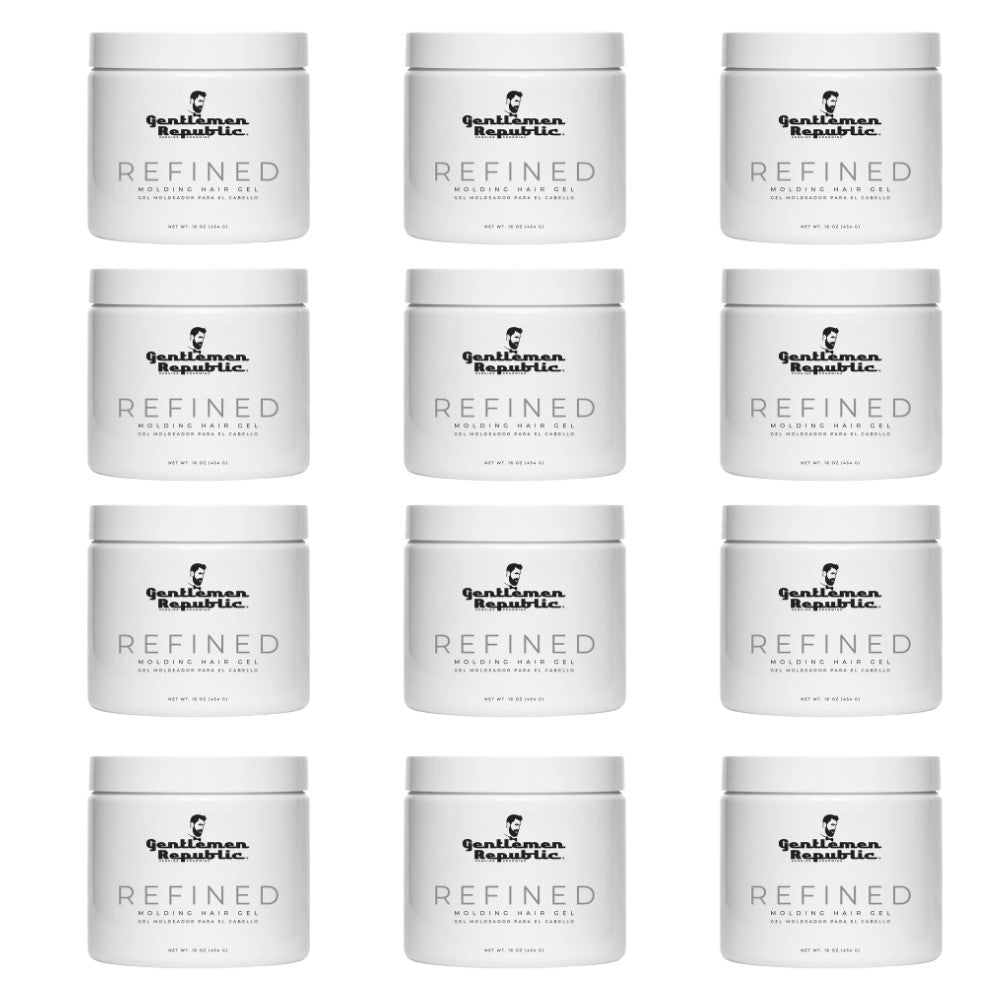 Refined Hair Gel for Men - Hard Hold & High Shine, 16oz, Premium Styling
