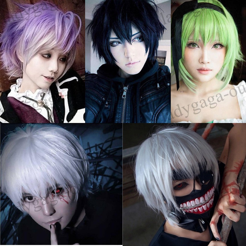 Unisex Short Pixie Wig for Cosplay and Costume Parties - Synthetic Hair