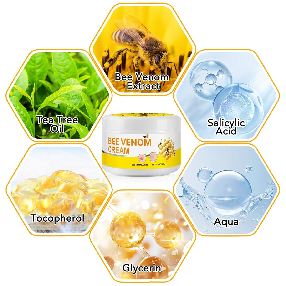 Bee Venom Skin Repair Cream for Anti-Aging & Scar Reduction 100g