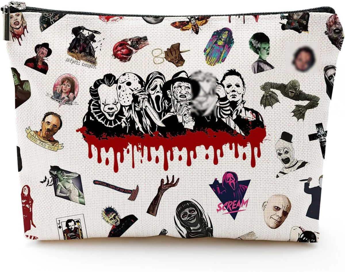 Horror Movie Makeup Bag - Waterproof Cosmetic Pouch for Fans & Collectors