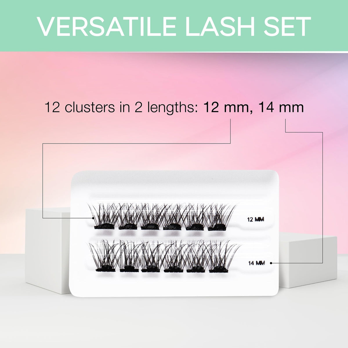 Pre-Glued Eyelash Extensions - Wispies Volume False Lashes for Natural Look