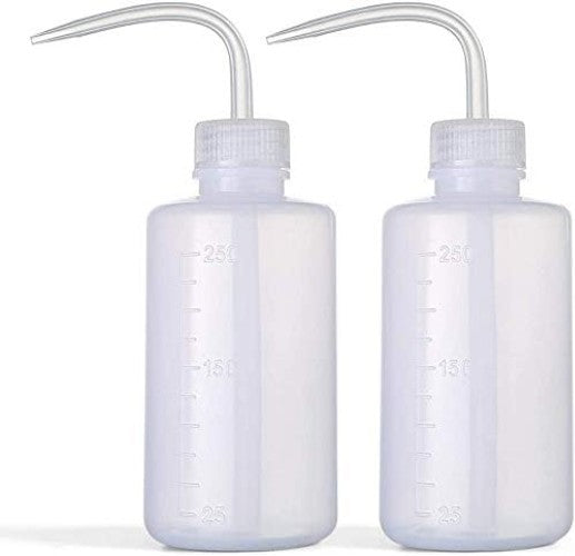 250ml Wash Bottles (2 Pack) Squeeze Bottles with Narrow Tip for Lab, Plant Watering & Cleaning