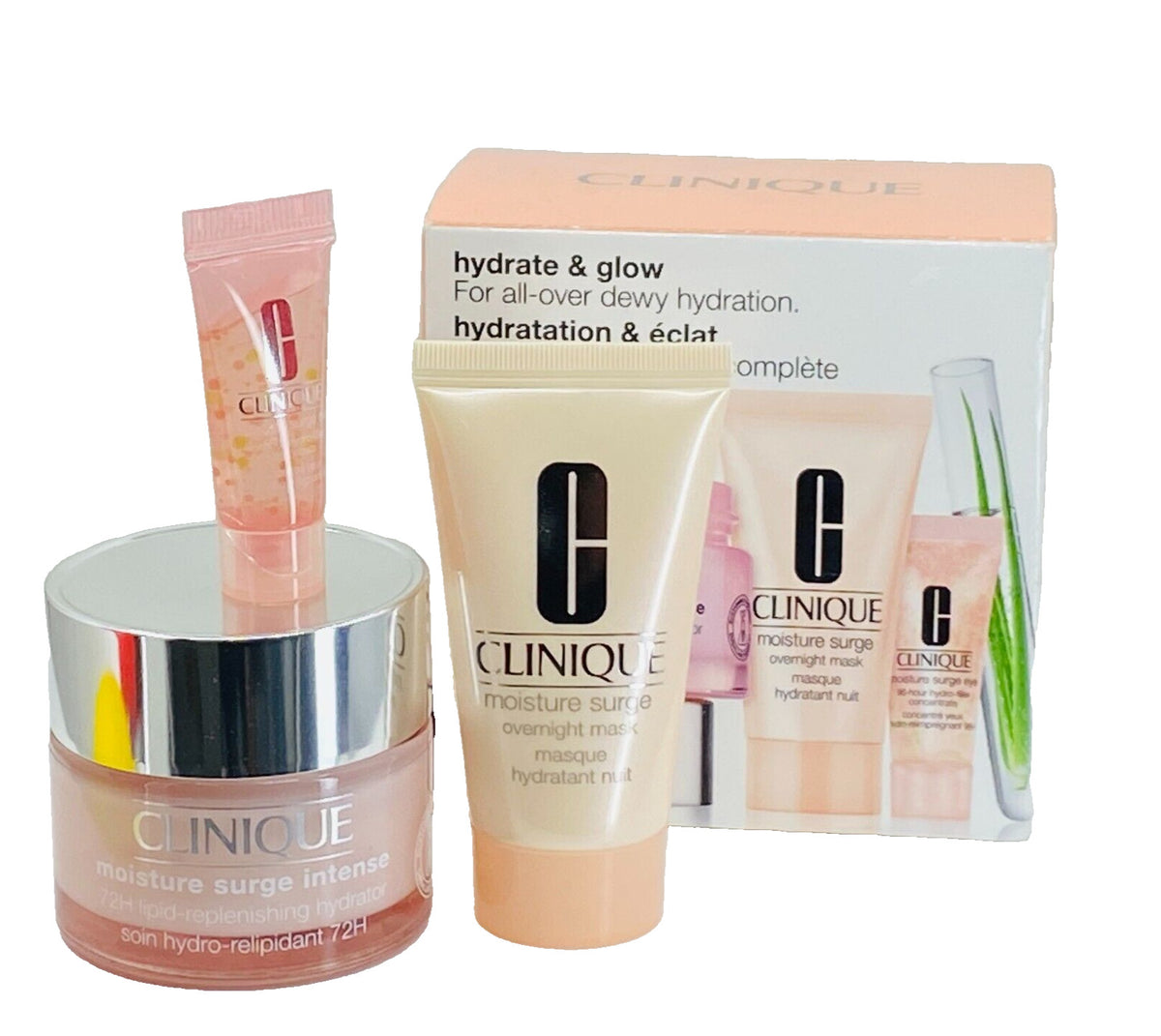 Clinique Hydrate & Glow 3-Piece Skin Care Set Hydrator Mask Eye Filler
