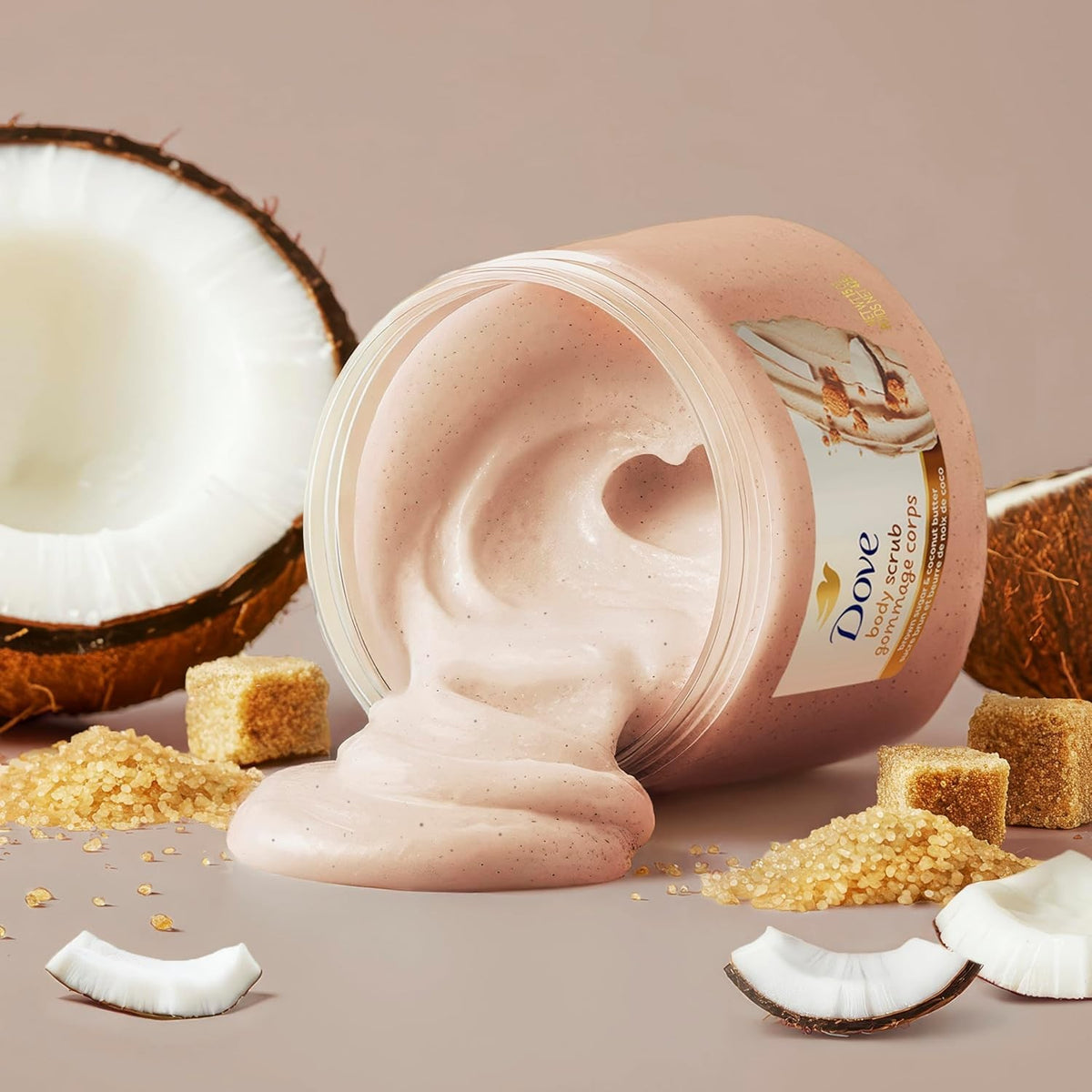 Dove Brown Sugar and Coconut Butter Body Scrub Exfoliates Deeply 15 oz
