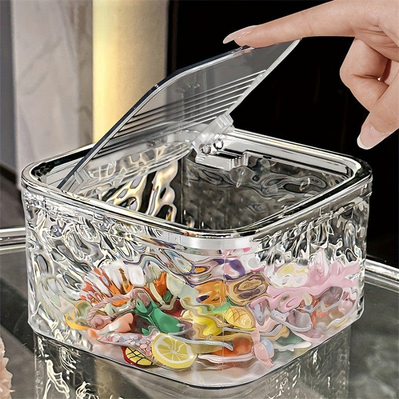 Acrylic Jewelry & Hair Tie Organizer Box - Dustproof Storage Container