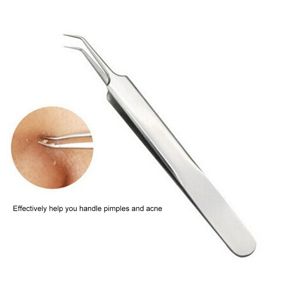 Blackhead and Acne Comedone Extractor Kit - Stainless Steel Pimple Remover with Tweezers & Case
