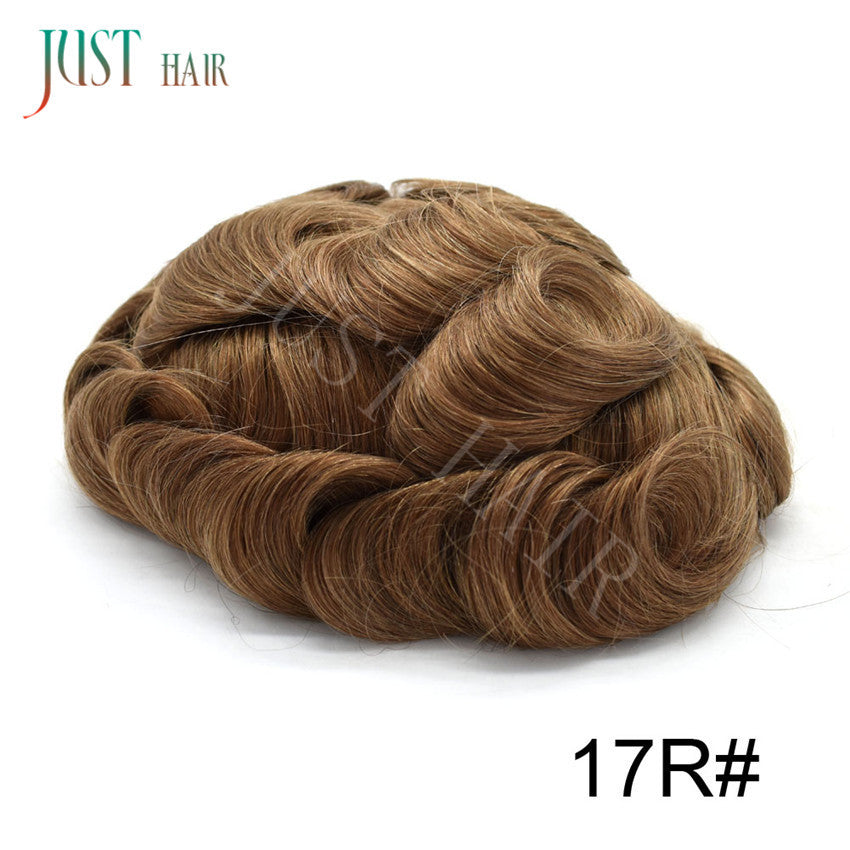 Men's Bleached Lace Front Hair Replacement Toupee - Natural Hairline, Virgin Human Hair