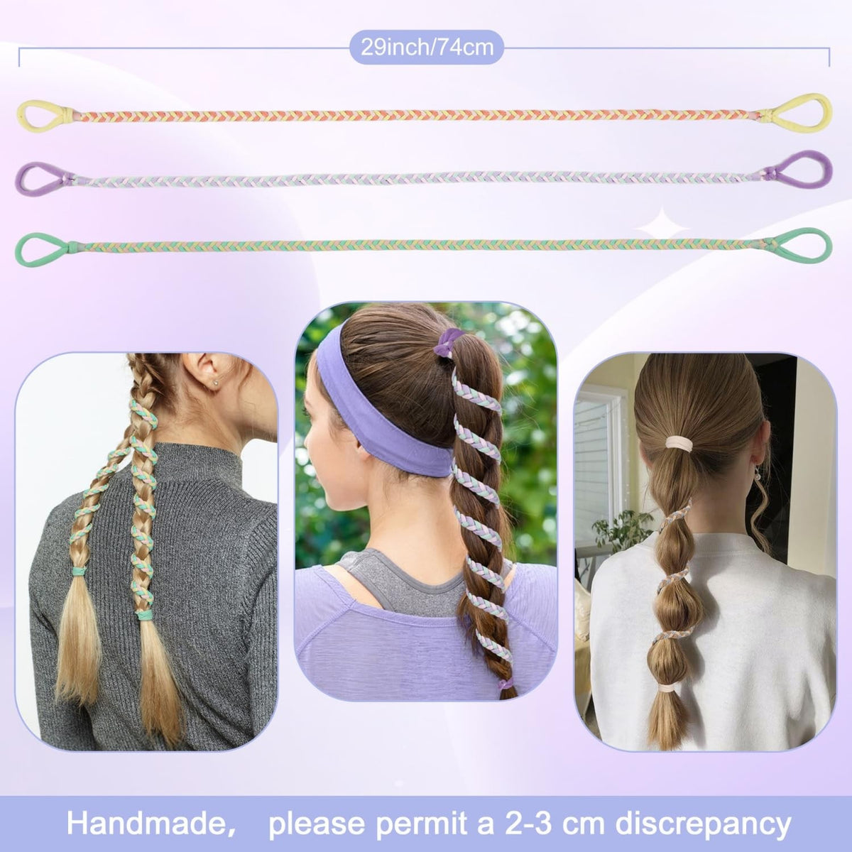 4 Pcs Spiral Hair Ties for Women & 1 Count (Pack of 4), Bright Color