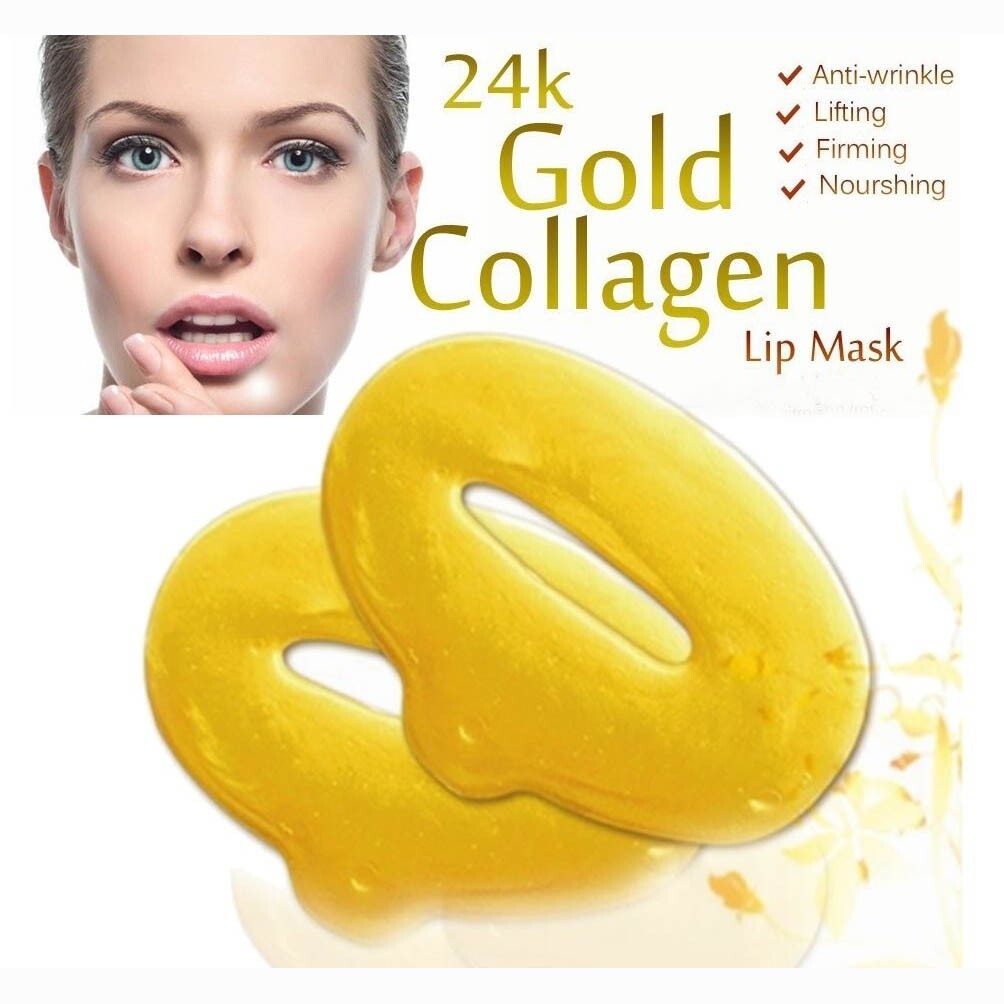 24K Gold Collagen Lip Mask - Hydrating & Anti-Wrinkle