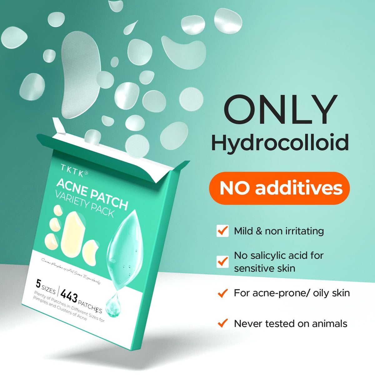 Hydrocolloid Acne Patches, 443 Count Variety Pack - 5 Sizes