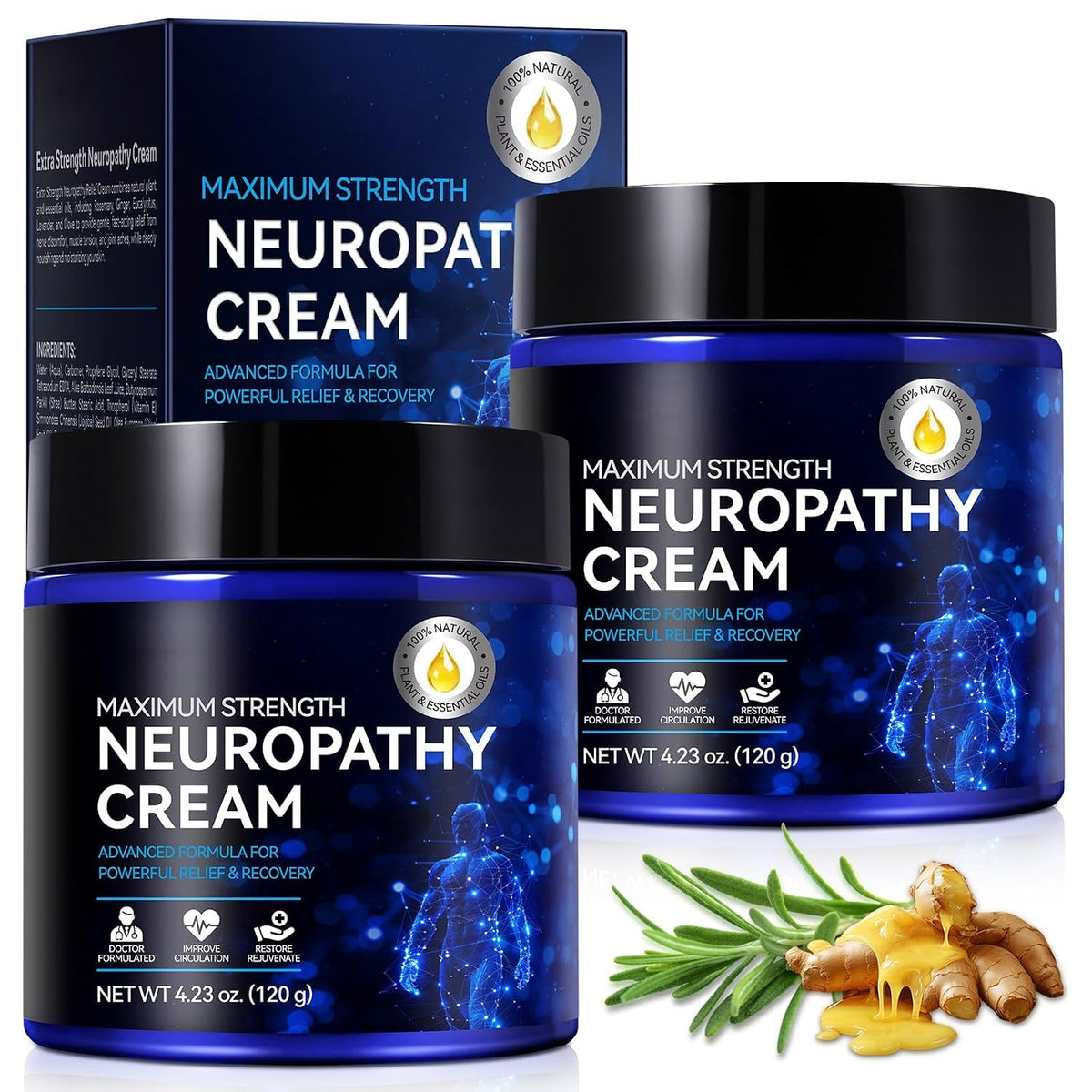 Neuropathy Cream Extra Strength - Nerve Relief for Feet, Legs & Hands