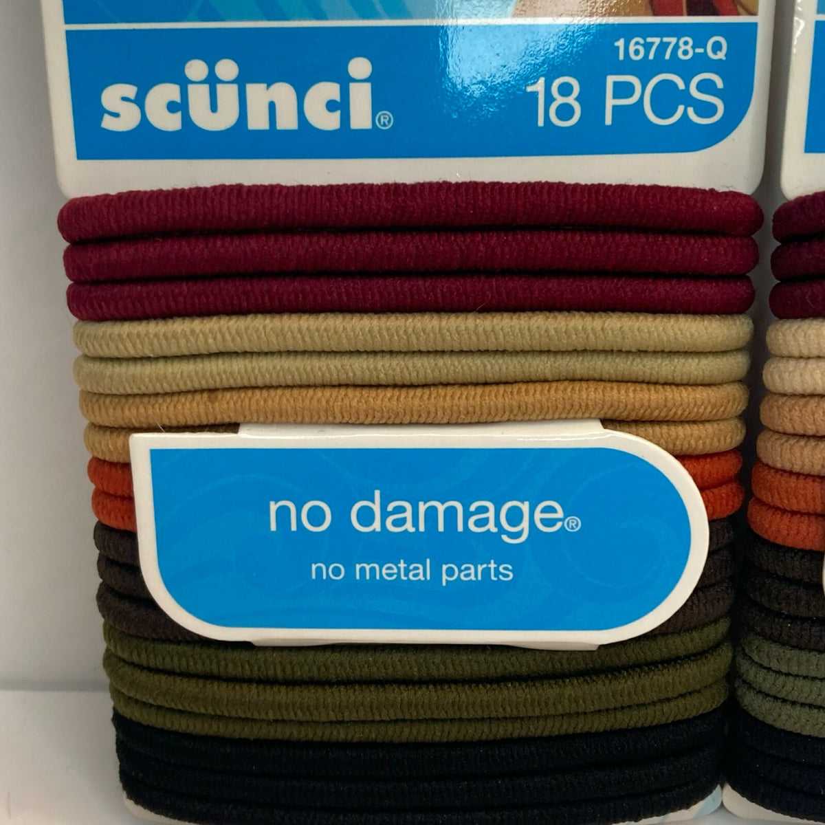 Scunci Hair Ties Ponytail Elastics No Metal Fall Warm Colors Red Tan