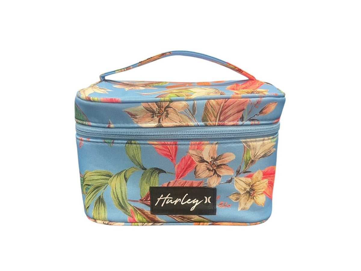 Travel Makeup Bag Tropical Blue Small Cosmetic Organizer