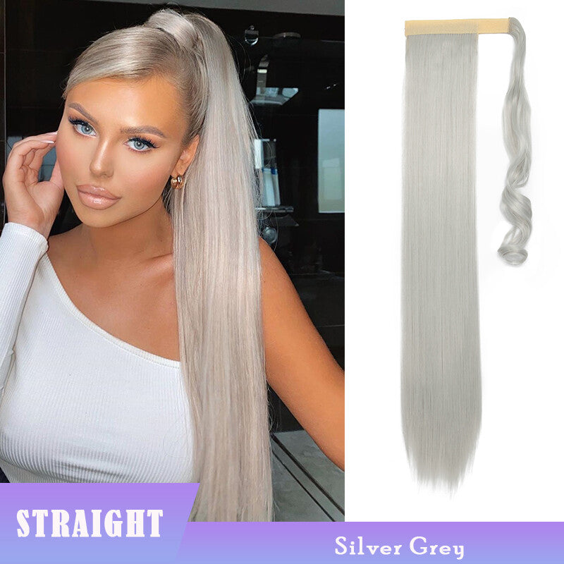 Clip-In Ponytail Hair Extensions Thick Wavy Natural Look 24-32 Inch