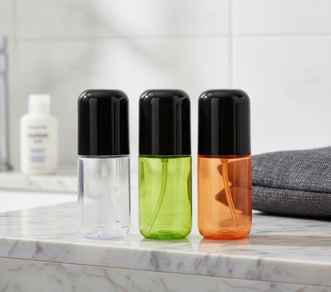 3 Pack Small Refillable Spray Bottles 2.7 oz Leakproof Travel Dispensers