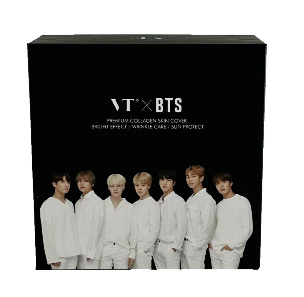 VT X BTS Collagen Pact Skin Cover SPF50+ with Stickers #23 - Black Edition