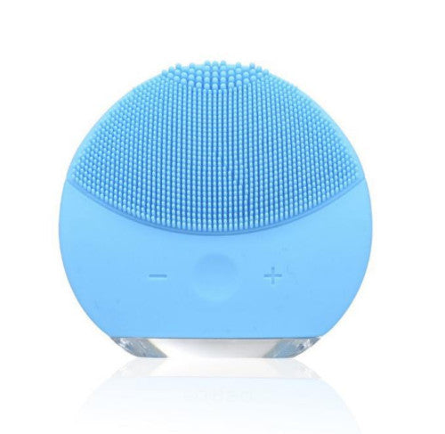 Mini Waterproof Facial Cleansing Brush - Blue for Deep Skin Care