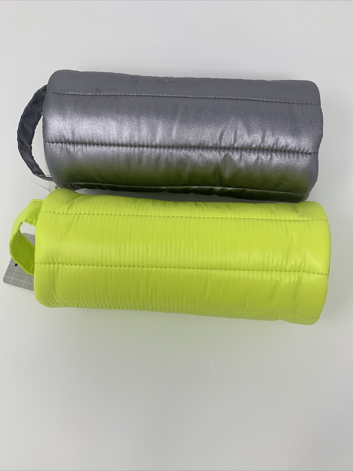 2x Scünci Cosmetic Bag – Metallic + Lime Green Set
