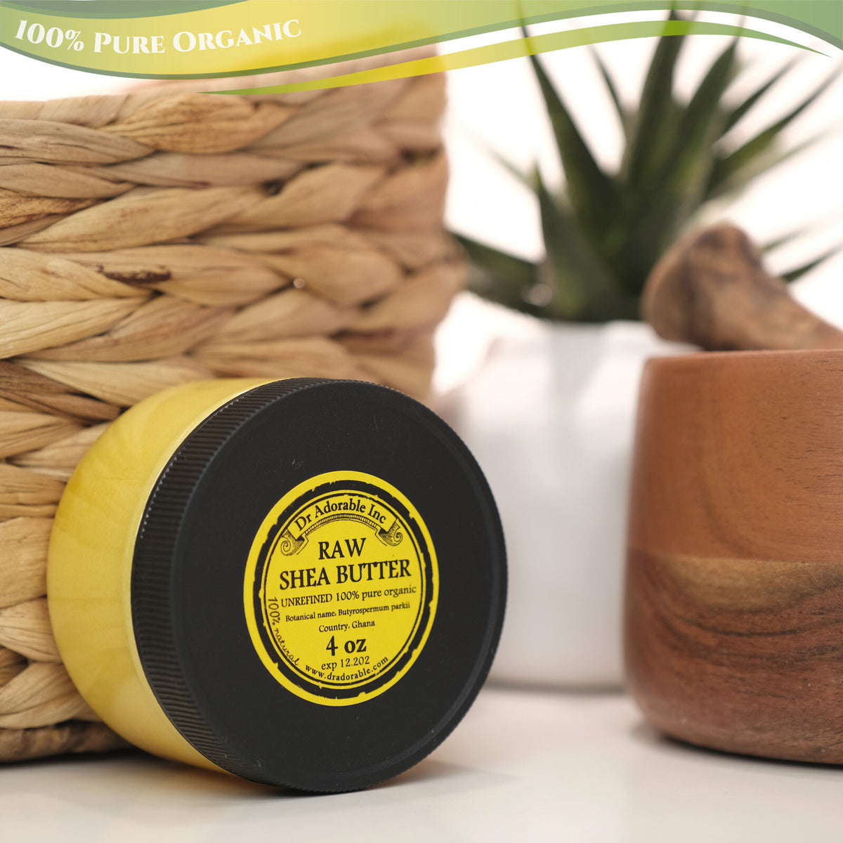 Raw Unrefined Shea Butter - 100% Organic Cold Pressed