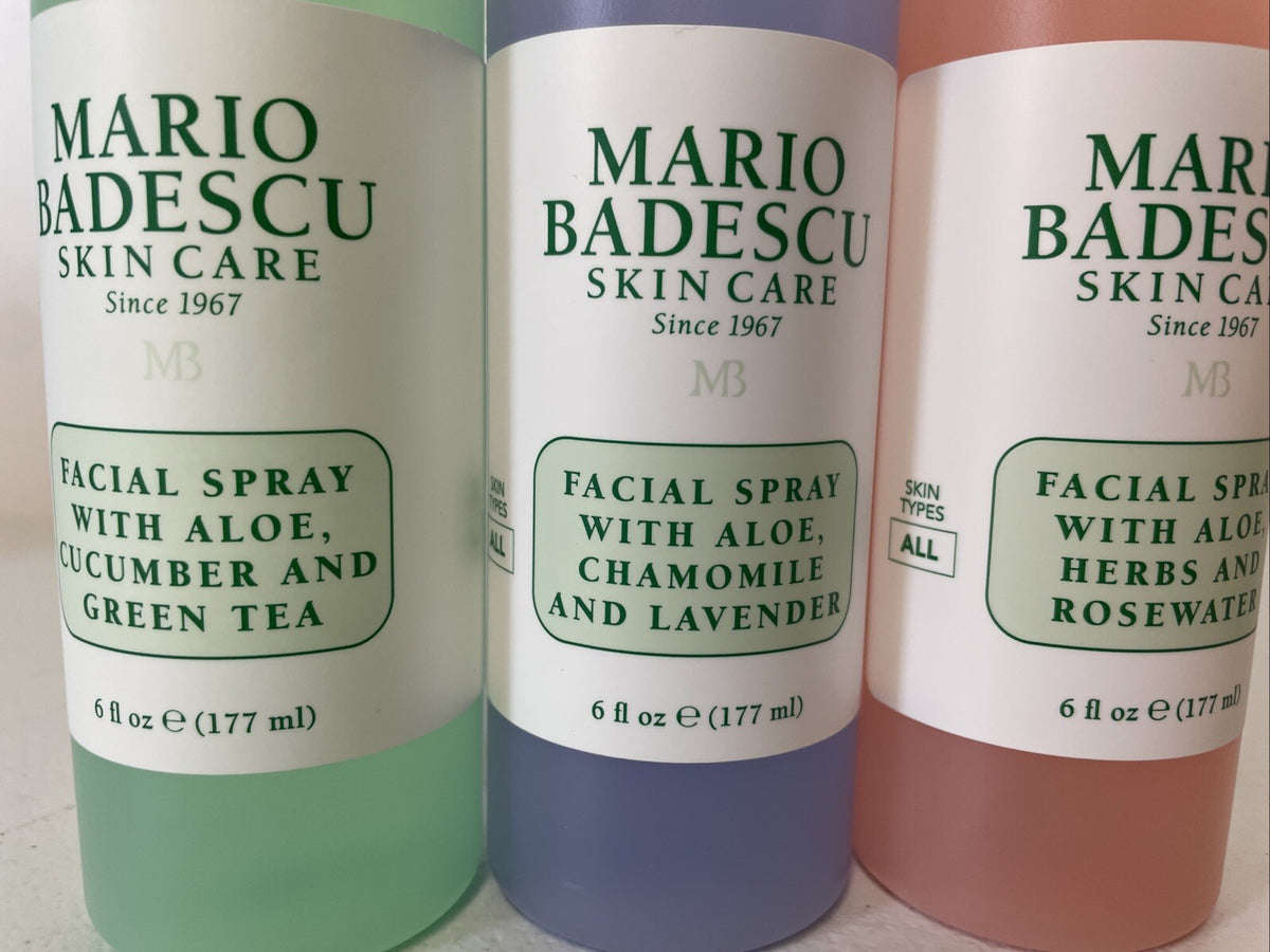 3 Pack Facial Sprays with Aloe Cucumber Rosewater Lavender 6oz - Cooling Skincare Set