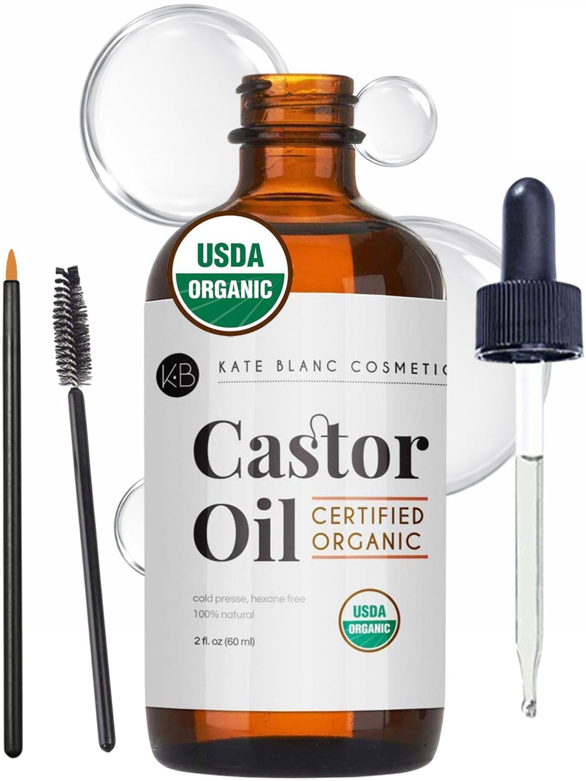 Organic Castor Oil for Hair & Skin - 2 Fl Oz | Pure & USDA Certified
