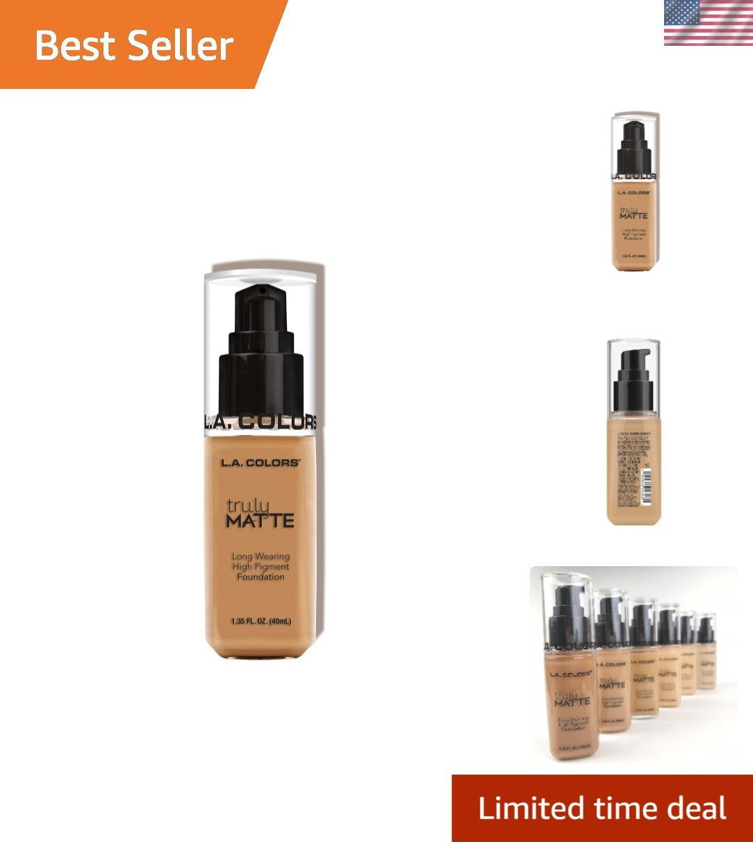 Matte Foundation with Warm Honey Shade - Long Wearing Liquid Makeup