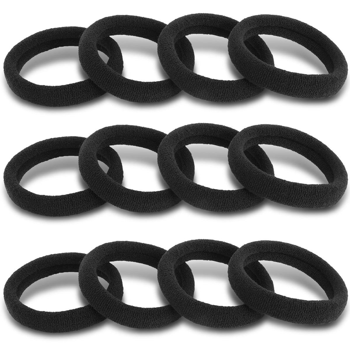 120PCS Black Hair Ties for Women Girls, Elastic Bands Ponytail