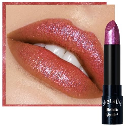 Color Changing Glitter Lipstick - Metallic Shimmer Lip Makeup for Women