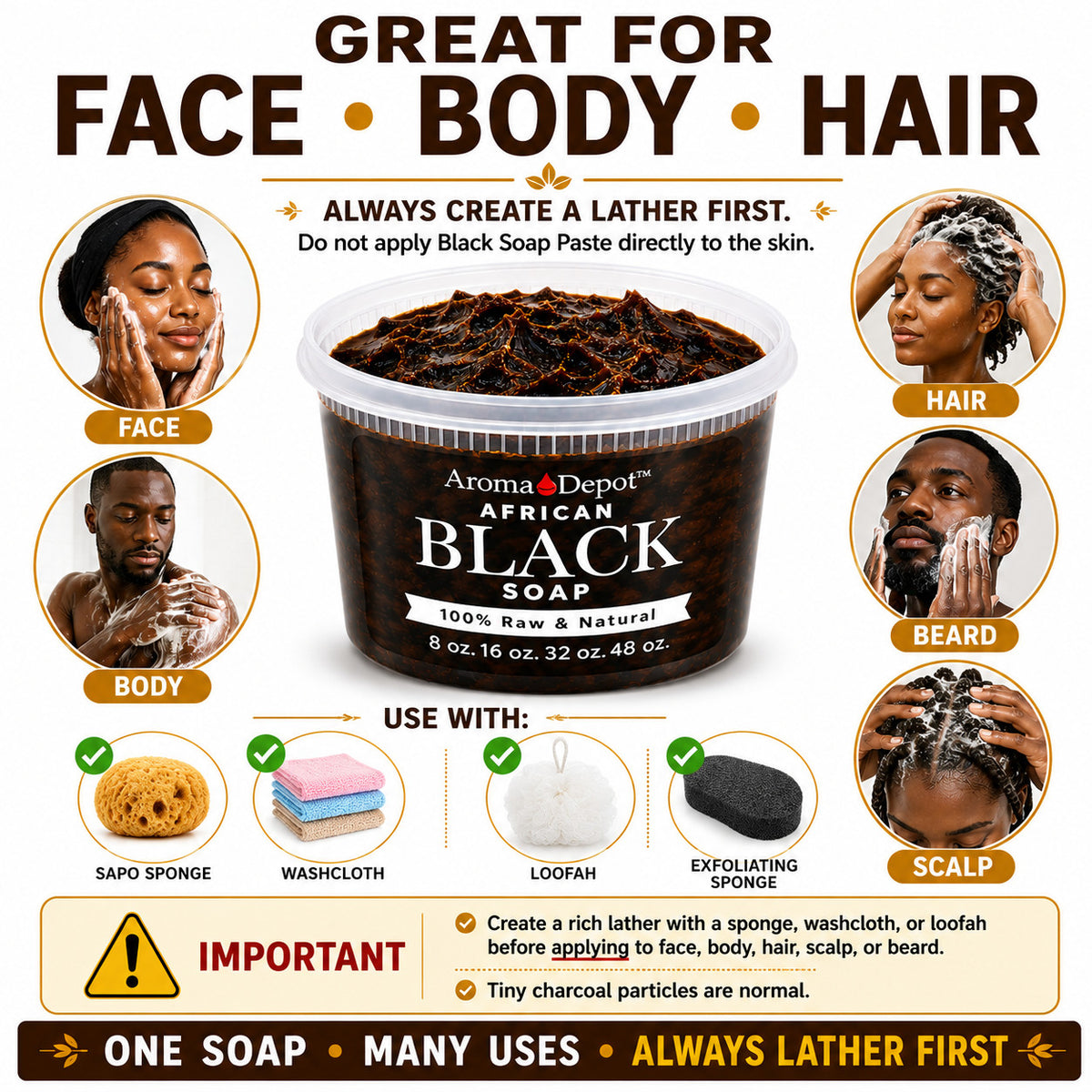 African Black Soap Paste & Yellow Shea Butter Set - Natural Skin Care Combo