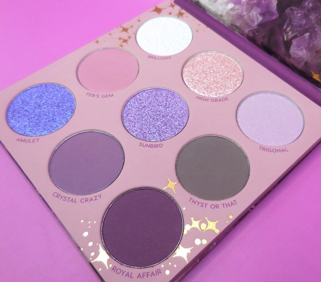 Pressed Powder Eyeshadow Palette - 9g Amethyst Shades, Cruelty-Free