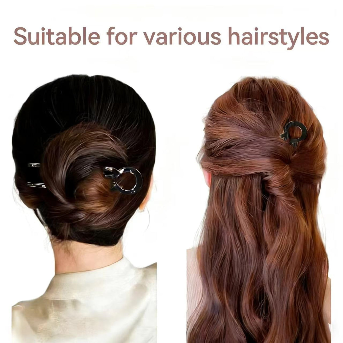 4PCS French U-Shaped Hair Clips – 4.6“ 1 Count (Pack of 4), Assorted