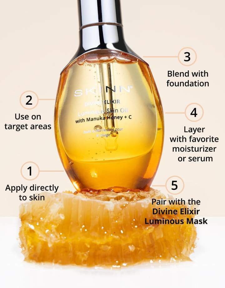 Facial Oil with Manuka Honey - Skinn Cosmetics Divine Elixir - Multiple Sizes