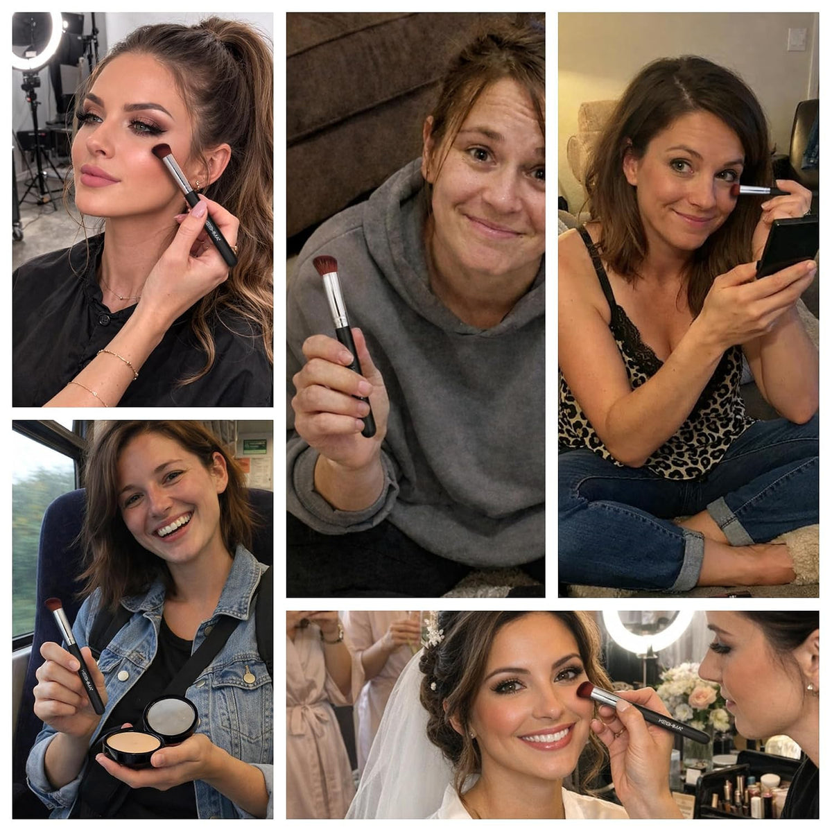 Angled Under Eye & Nose Contour Concealer Brush - Synthetic, Vegan