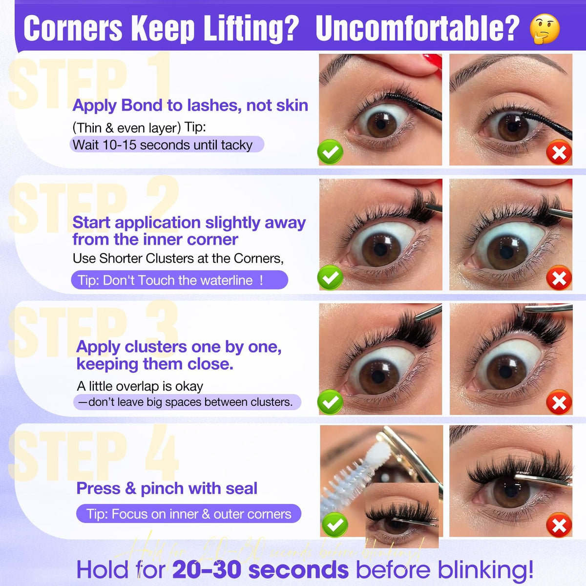 DIY Eyelash Clusters Kit 150D 200D 300D Full Volume Wispy Lash Extensions