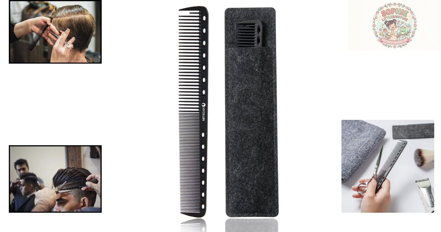 Black Carbon Hair Cutting Comb - Anti-Static & Heat Resistant for Professionals