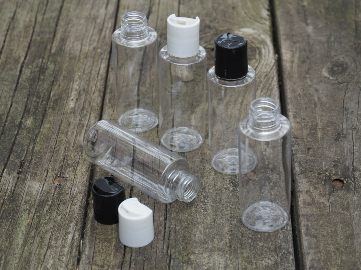 2 oz Clear Plastic Travel Bottles with Dispensing Cap - 10 Pack
