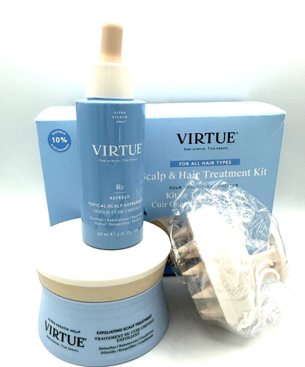 Virtue Scalp & Hair Treatment Kit for All Hair Types - BNIB