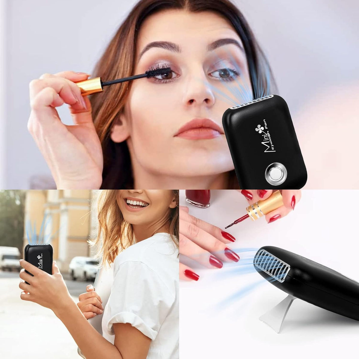 Rechargeable Mini Eyelash Fan with 3 Speeds - Portable Lash Dryer for Extensions