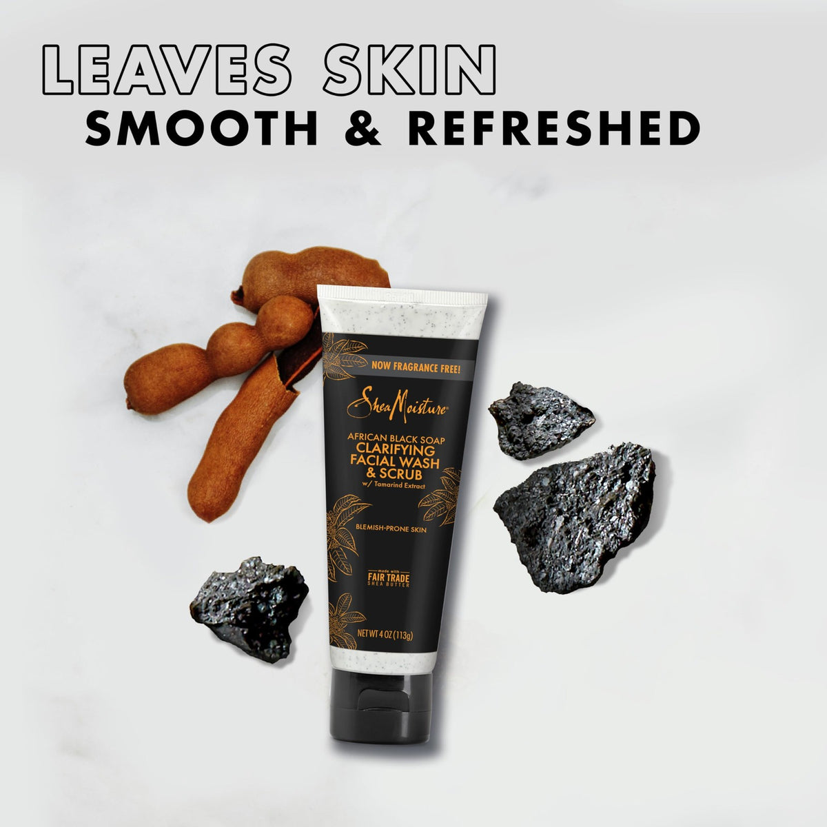 SheaMoisture Facial Wash and Scrub African Black 4 Fl Oz (Pack of 1),