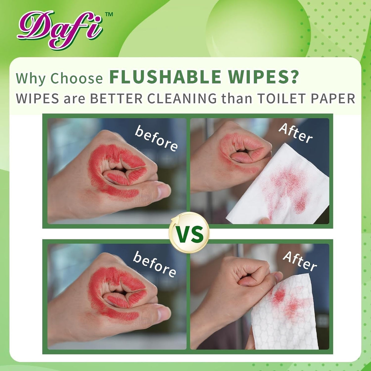 Adult Flushable Wipes 80 Count - Eco-Friendly, Hypoallergenic & Extra Large